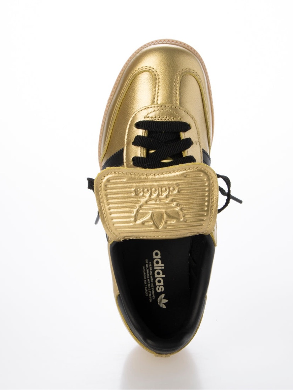 adidas Gold and Black Samba Trainers with Gum Sole - Picture 5 of 8